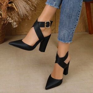 Women's Pointed Toe Stiletto Heel Backless Fashion Sexy High Heel Pumps